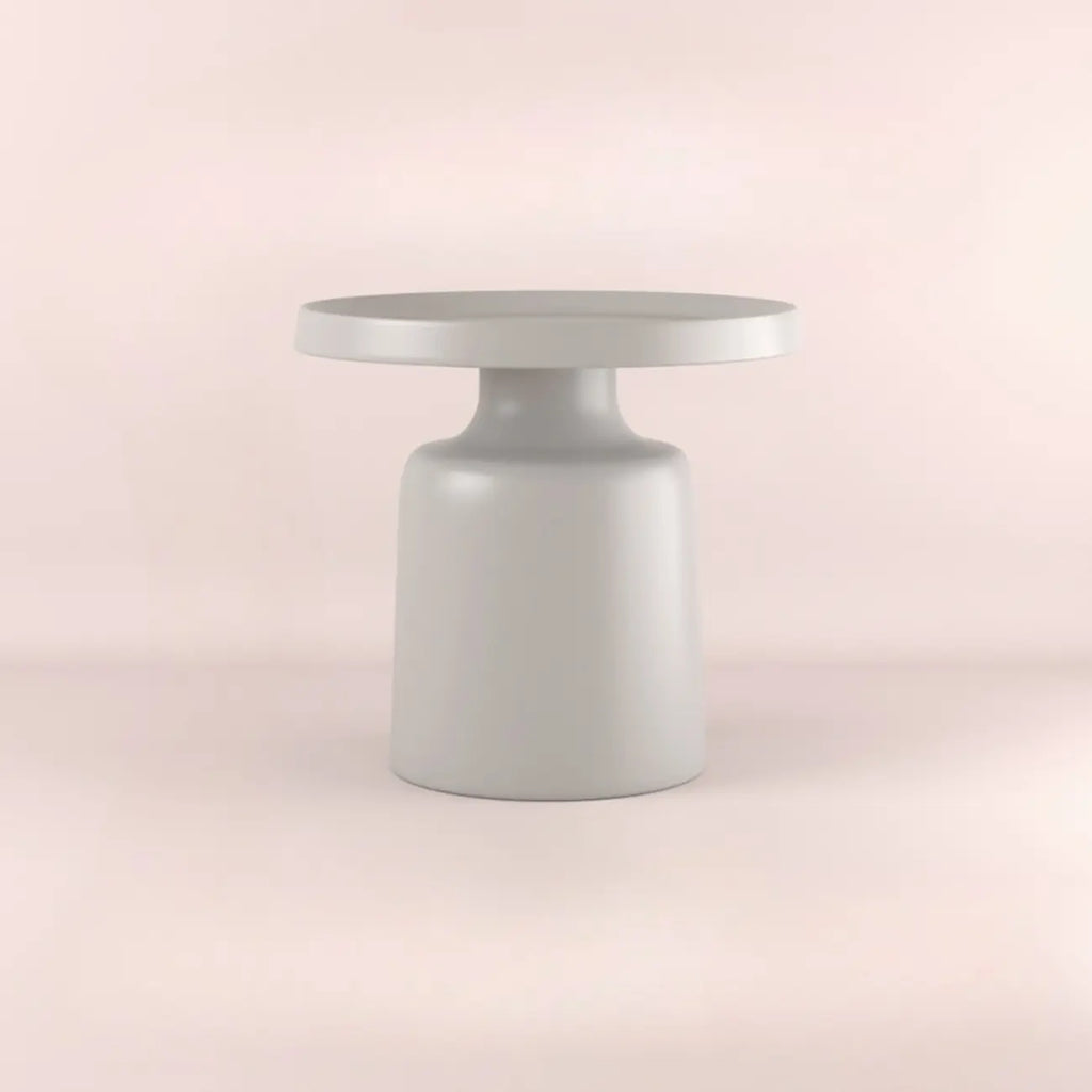 Table d'appoint ronde contemporaine en métal noir