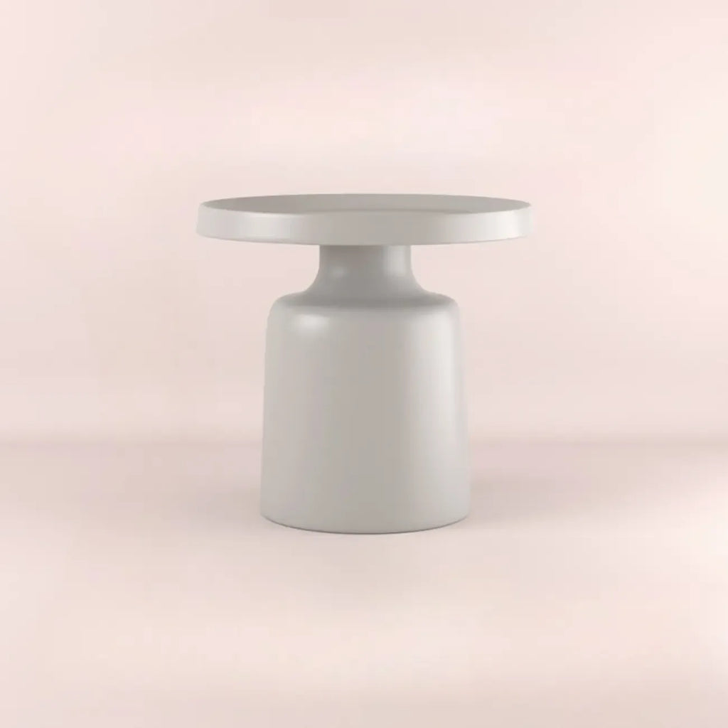 Table d'appoint ronde contemporaine en métal noir