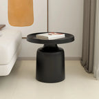 Table d'appoint ronde contemporaine en métal noir