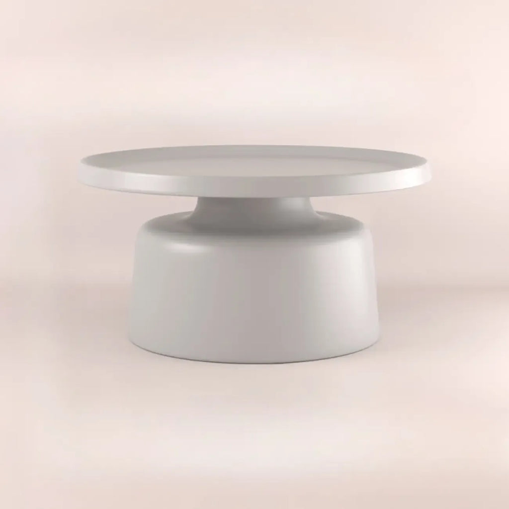 Table d'appoint ronde contemporaine en métal noir