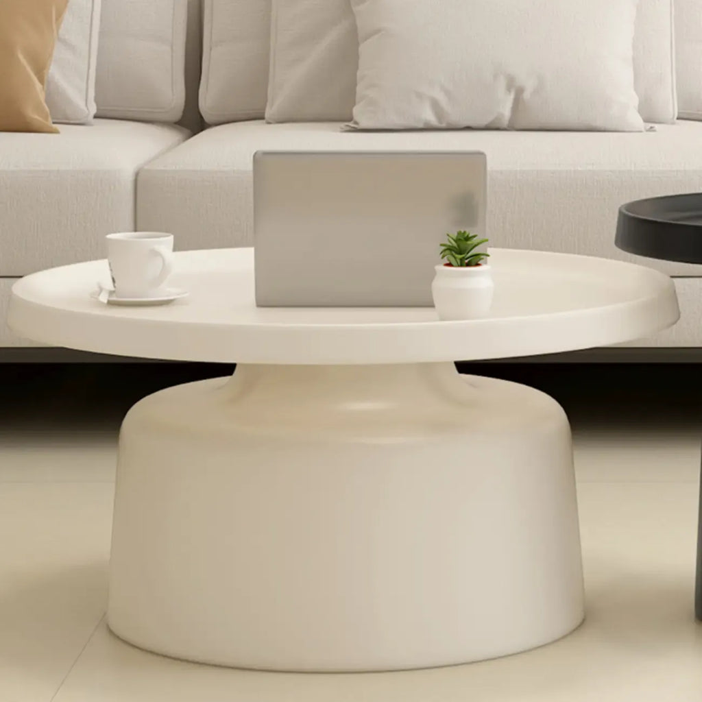 Table d'appoint ronde contemporaine en métal noir