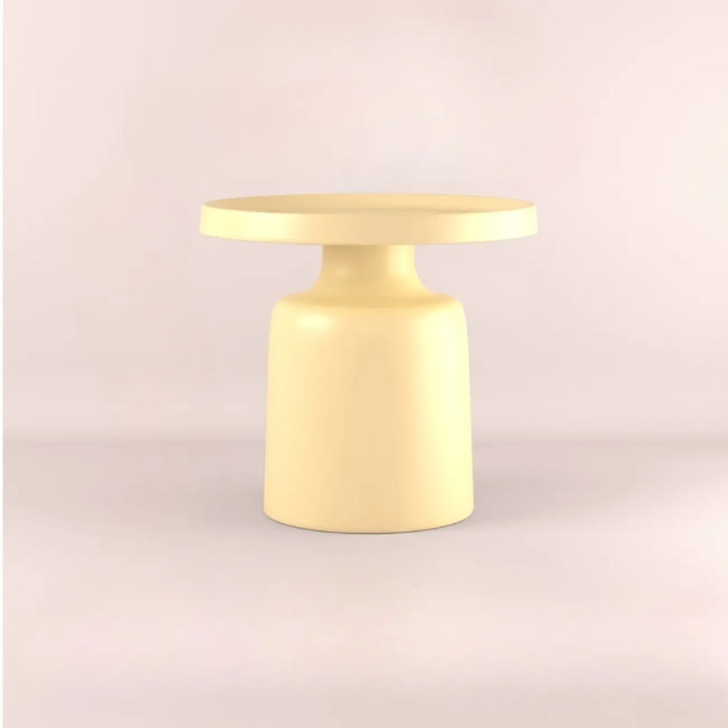 Table d'appoint ronde contemporaine en métal noir