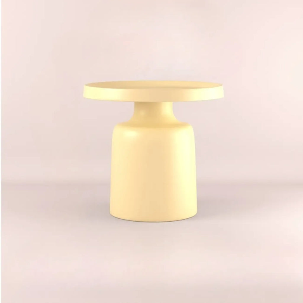 Table d'appoint ronde contemporaine en métal noir