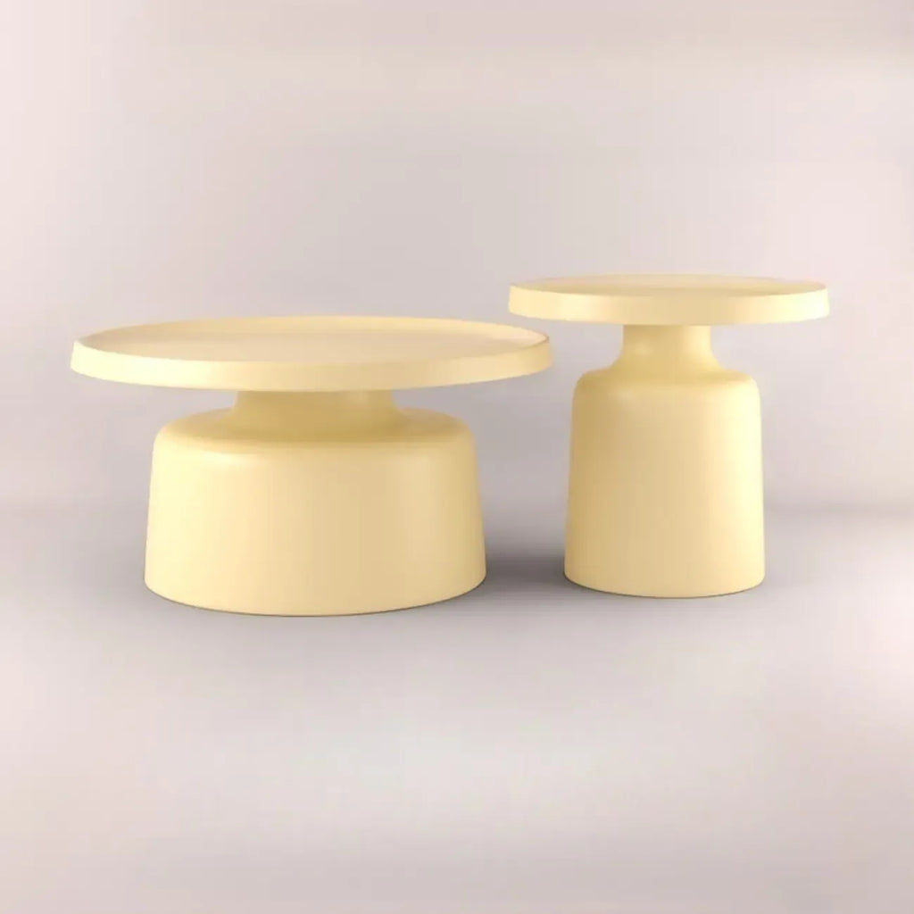 Table d'appoint ronde contemporaine en métal noir