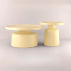 Table d'appoint ronde contemporaine en métal noir