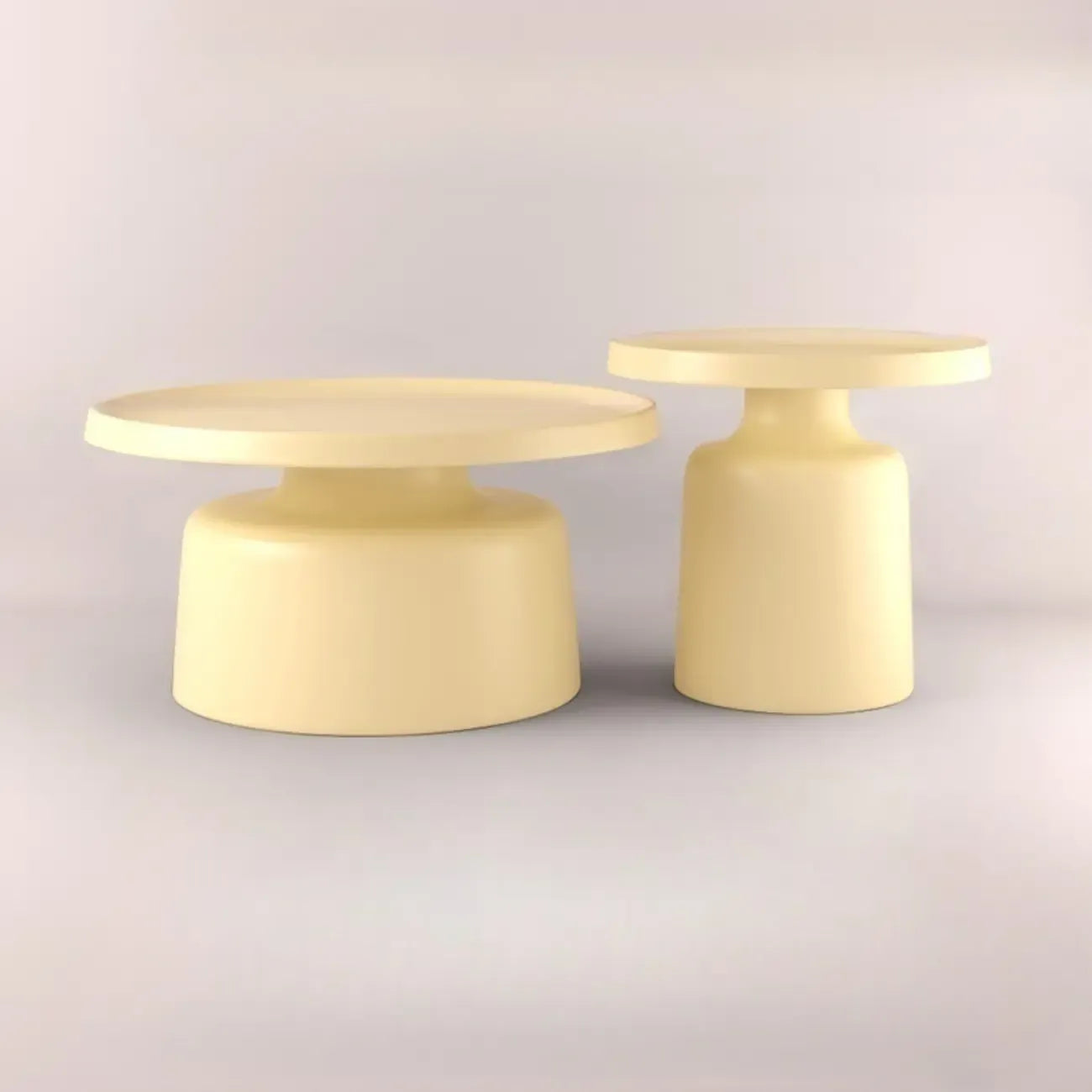 Table d'appoint ronde contemporaine en métal noir