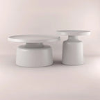 Table d'appoint ronde contemporaine en métal noir