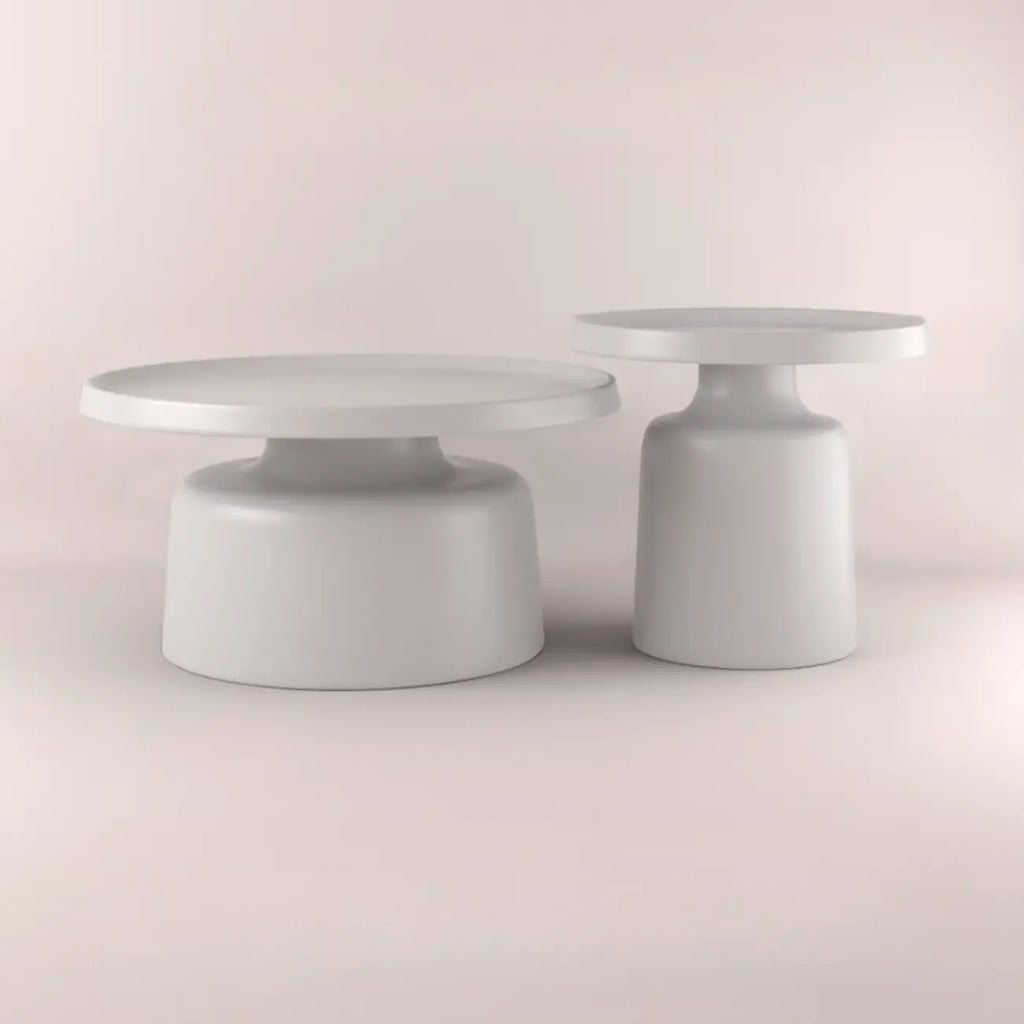Table d'appoint ronde contemporaine en métal noir