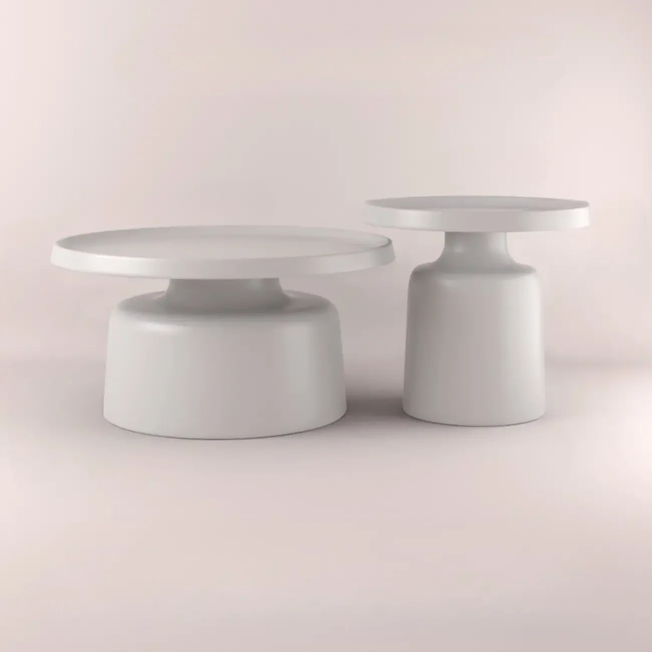 Table d'appoint ronde contemporaine en métal noir