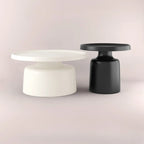 Table d'appoint ronde contemporaine en métal noir