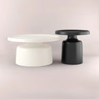 Table d'appoint ronde contemporaine en métal noir