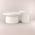 Table d'appoint ronde contemporaine en métal noir