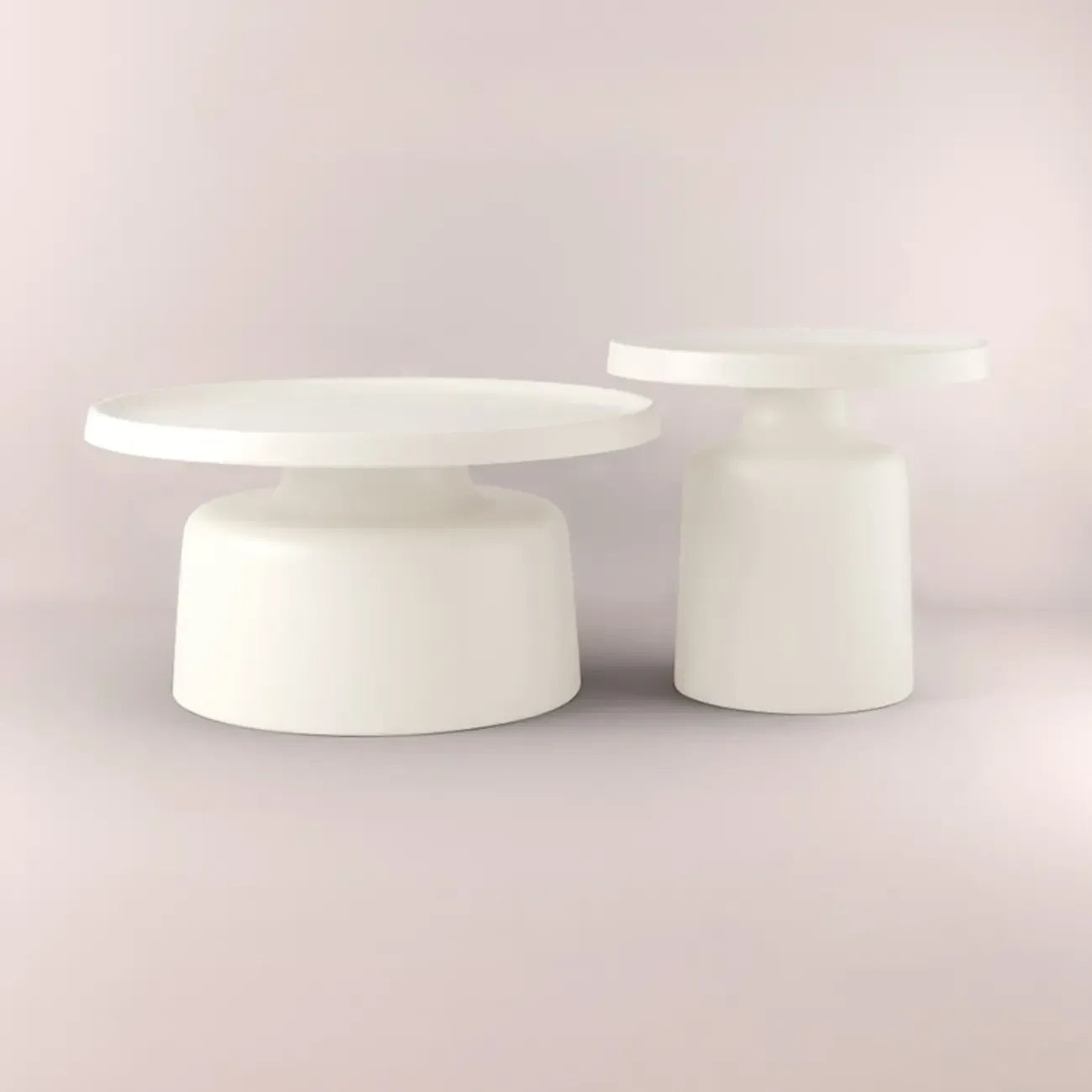 Table d'appoint ronde contemporaine en métal noir