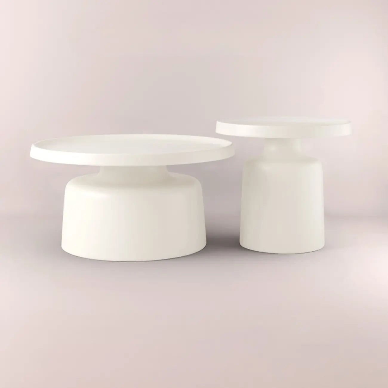 Table d'appoint ronde contemporaine en métal noir