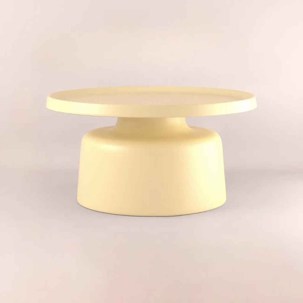 Table d'appoint ronde contemporaine en métal noir