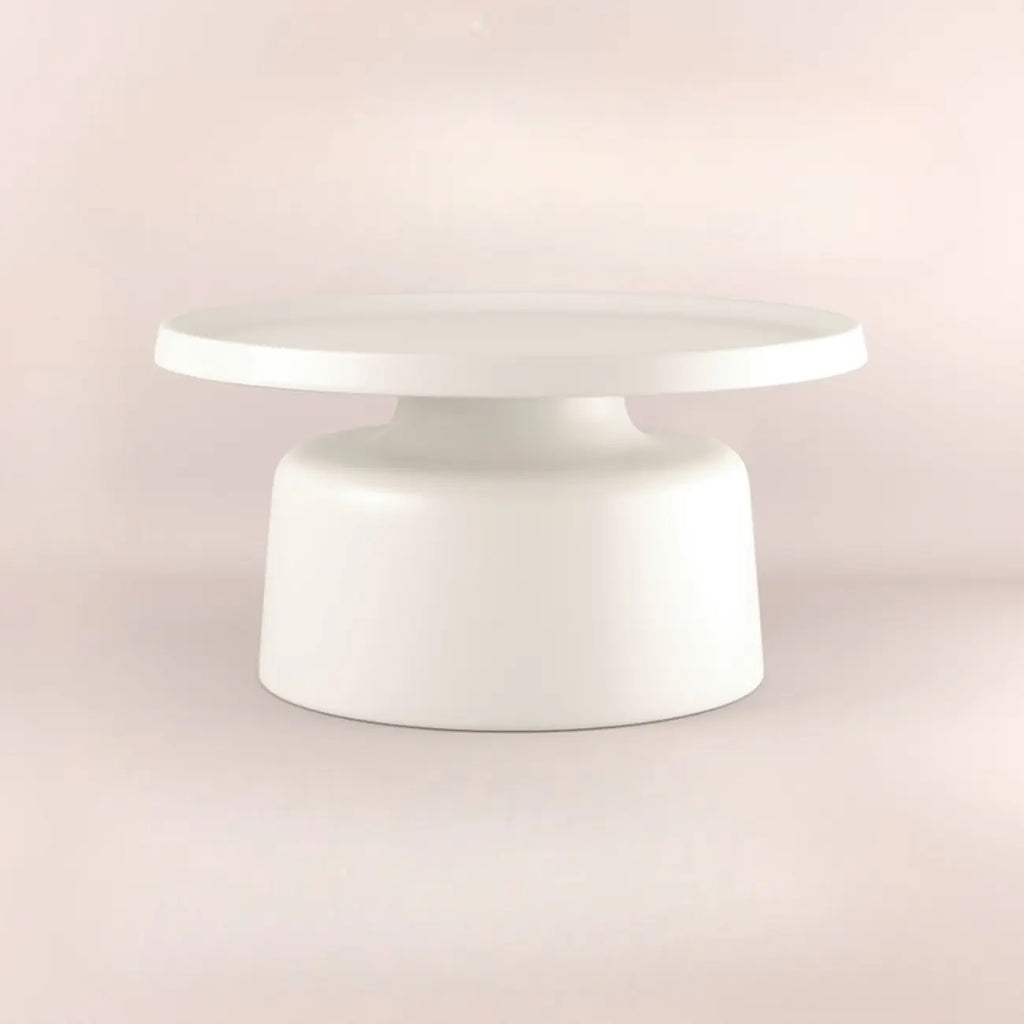 Table d'appoint ronde contemporaine en métal noir