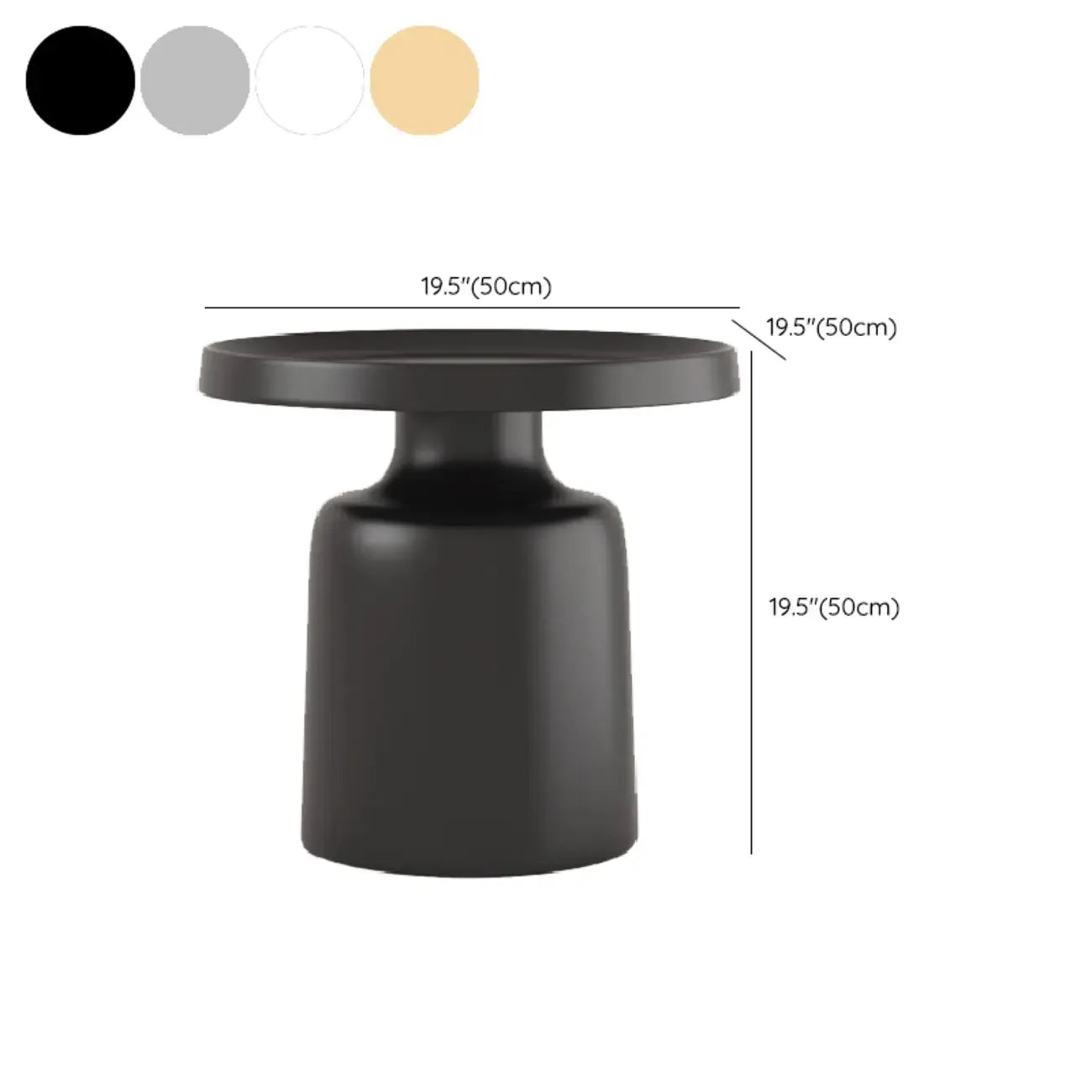 Table d'appoint ronde contemporaine en métal noir