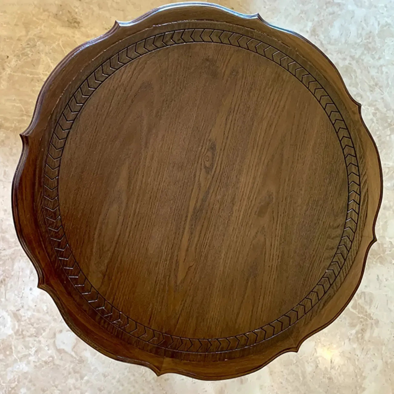 Table d'appoint ronde contemporaine en bois brun