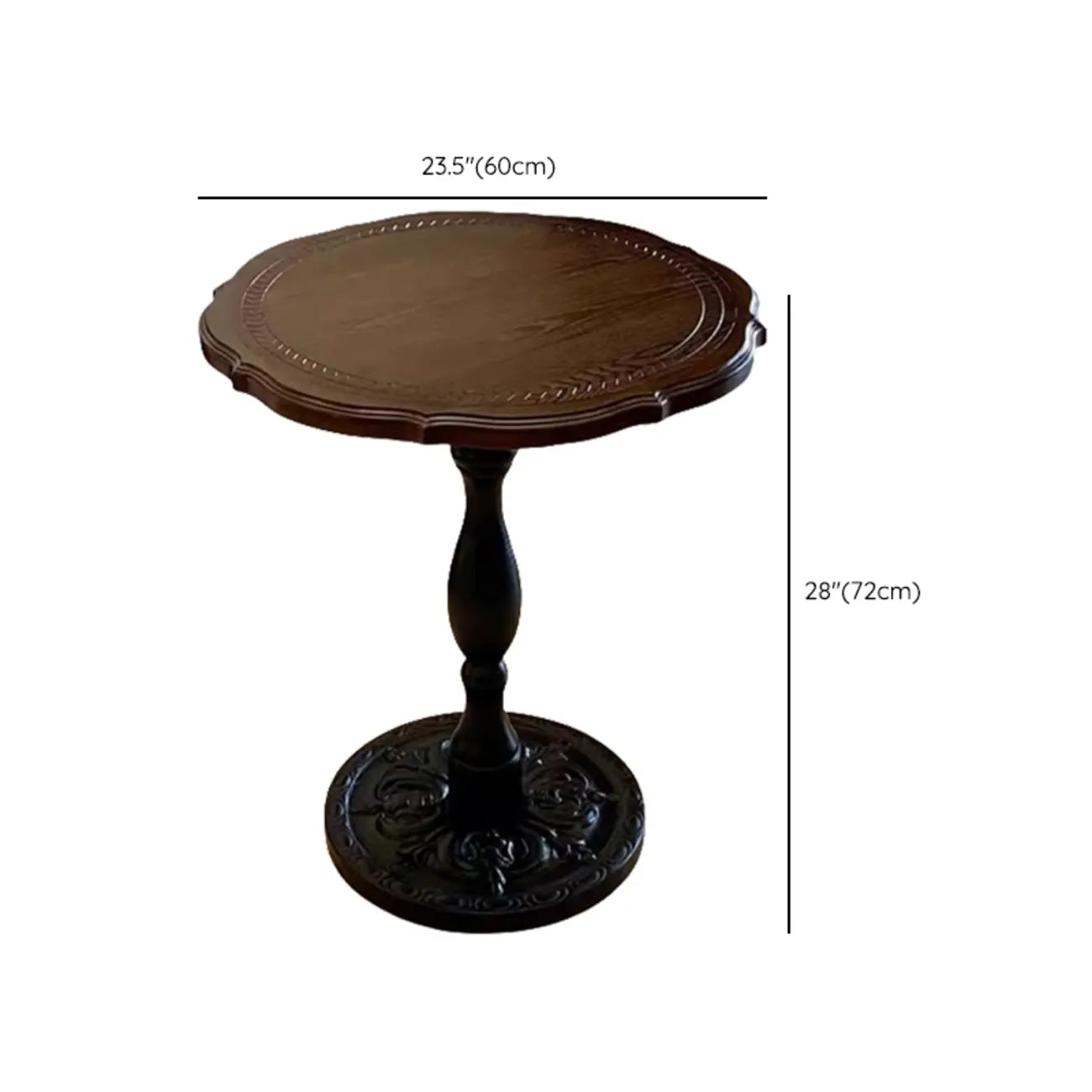 Table d'appoint ronde contemporaine en bois brun