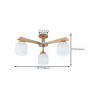 Plafonnier semi-encastré scandinave en verre blanc et bois