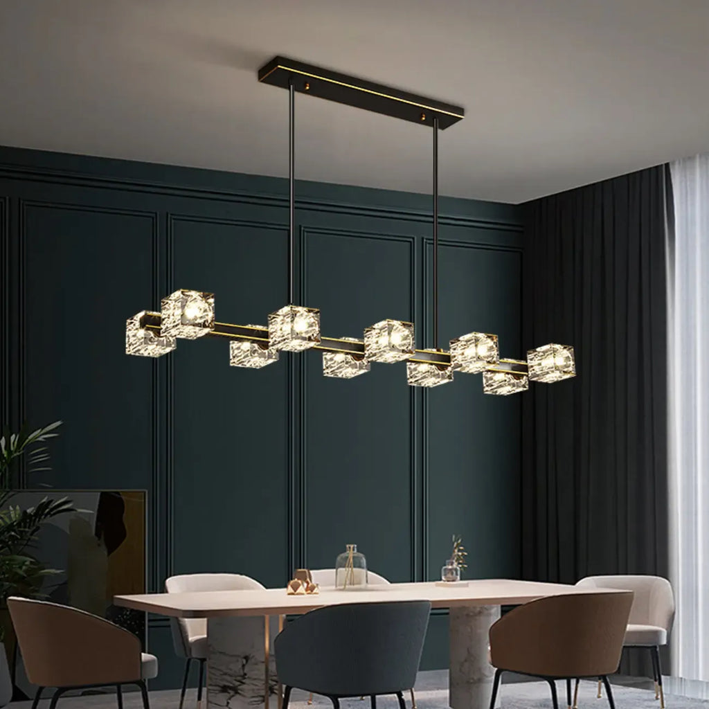 Suspension Glamour Golden Square Crystal Island
