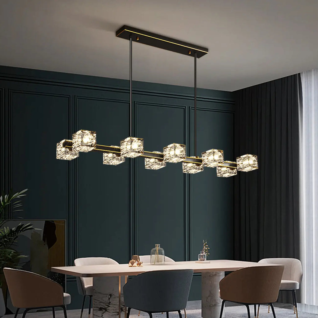 Suspension Glamour Golden Square Crystal Island
