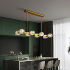 Suspension Glamour Golden Square Crystal Island