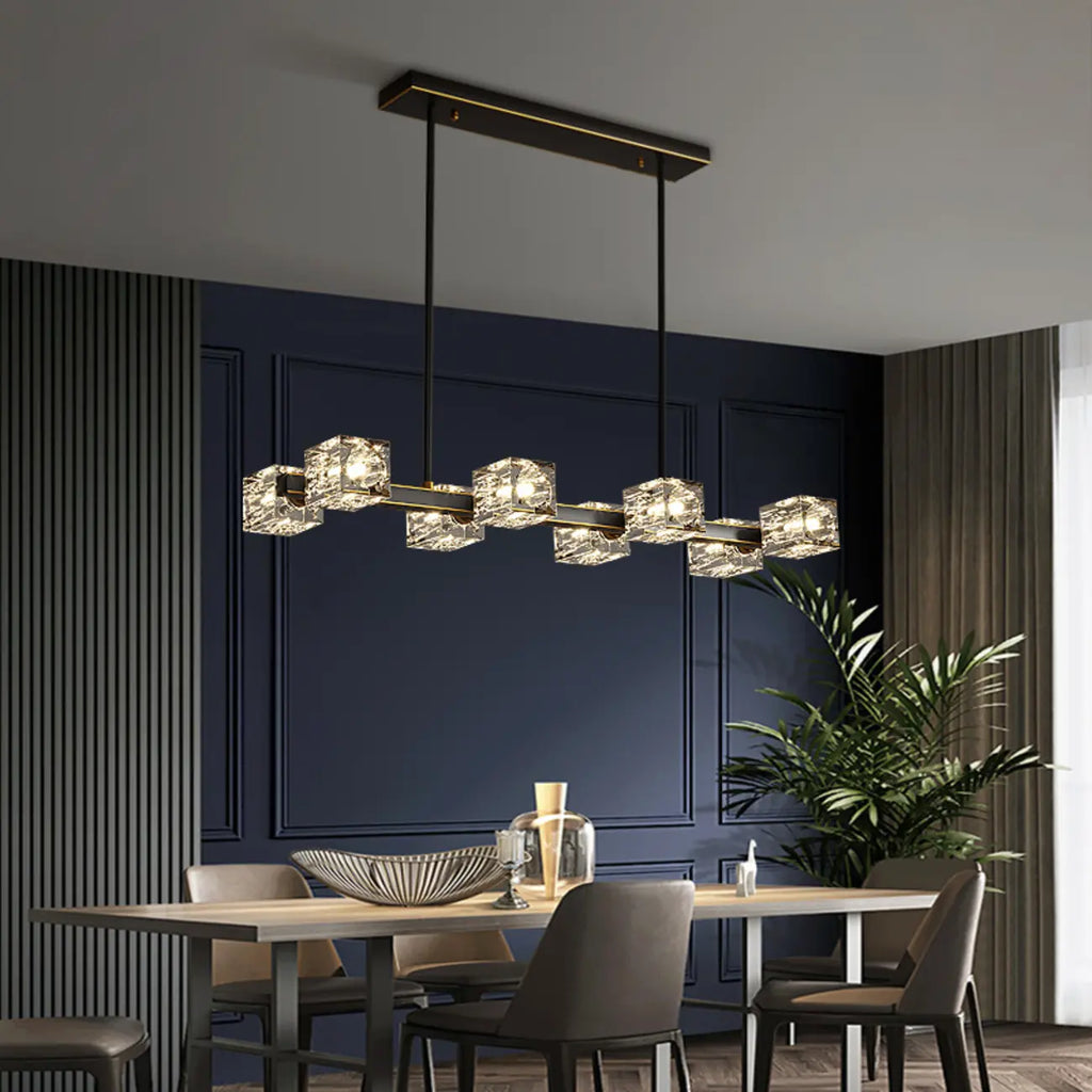 Suspension Glamour Golden Square Crystal Island