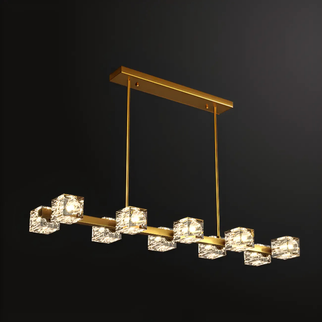 Suspension Glamour Golden Square Crystal Island