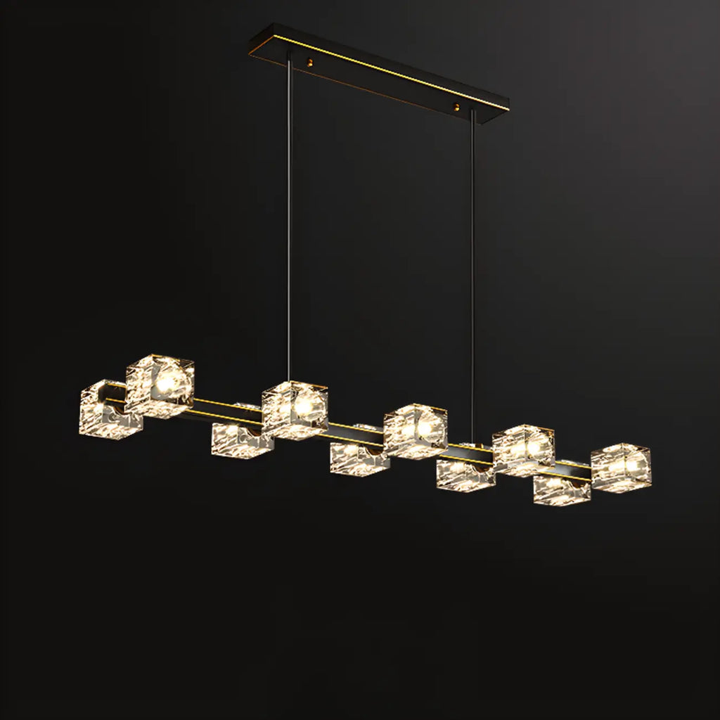 Suspension Glamour Golden Square Crystal Island