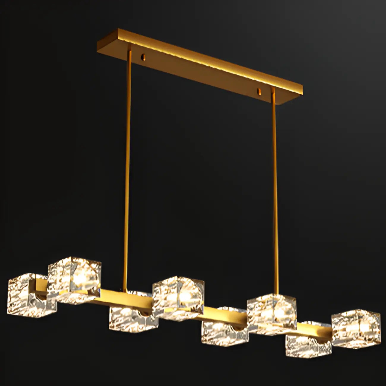 Suspension Glamour Golden Square Crystal Island