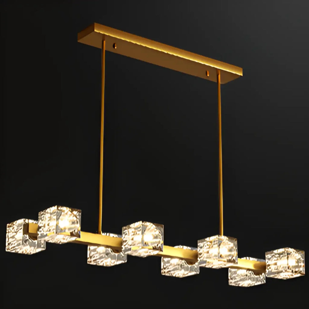 Suspension Glamour Golden Square Crystal Island