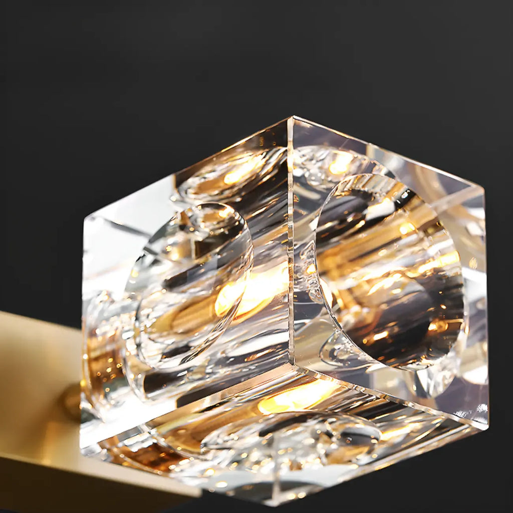 Suspension Glamour Golden Square Crystal Island