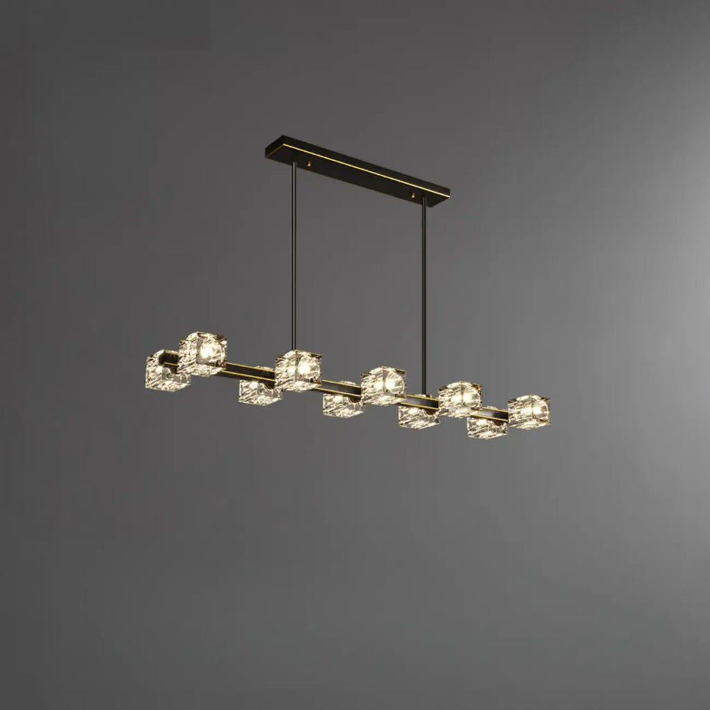 Suspension Glamour Golden Square Crystal Island