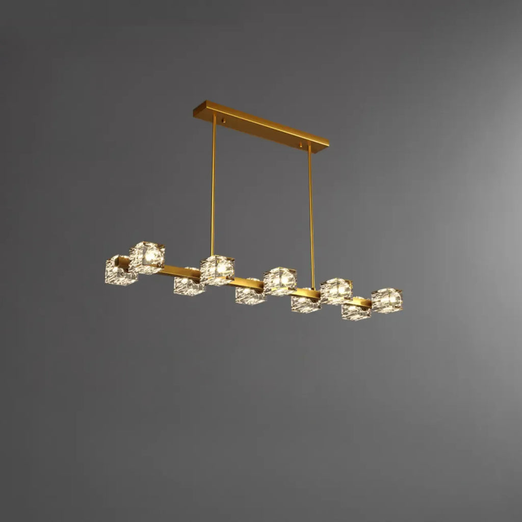 Suspension Glamour Golden Square Crystal Island