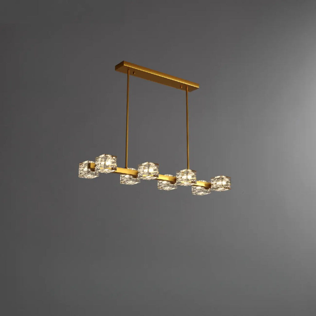 Suspension Glamour Golden Square Crystal Island