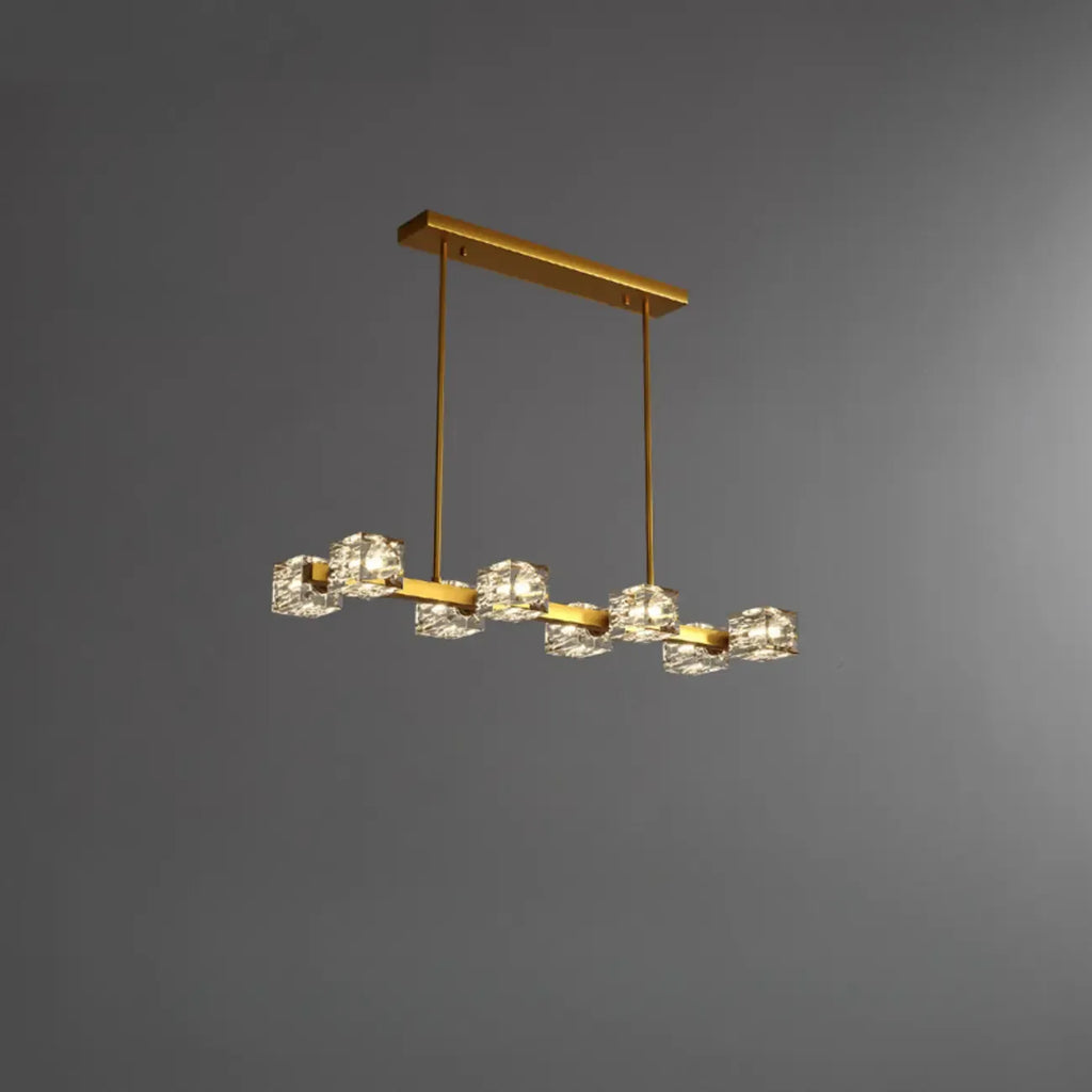 Suspension Glamour Golden Square Crystal Island