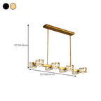 Suspension Glamour Golden Square Crystal Island