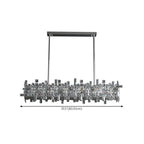 Suspension LED moderne en cristal pour îlot de cuisine, avec variateur à 3 niveaux d'intensité.