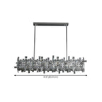 Suspension LED moderne en cristal pour îlot de cuisine, avec variateur à 3 niveaux d'intensité.