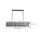 Suspension LED moderne en cristal pour îlot de cuisine, avec variateur à 3 niveaux d'intensité.