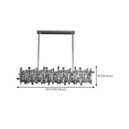 Suspension LED moderne en cristal pour îlot de cuisine, avec variateur à 3 niveaux d'intensité.