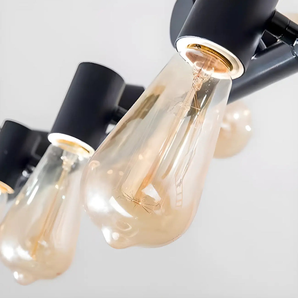 Lampadario a sospensione industriale nero in metallo per isola cucina
