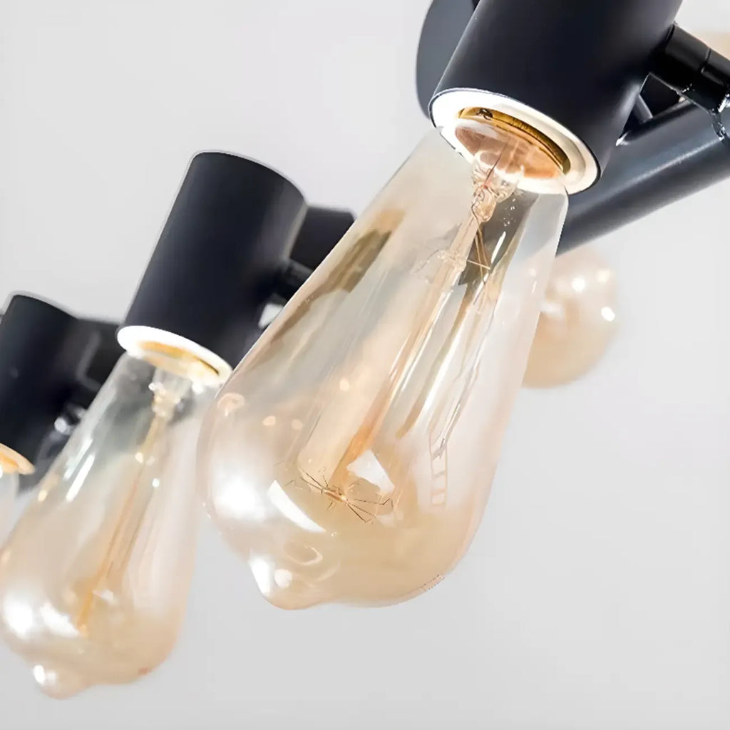 Lampadario a sospensione industriale nero in metallo per isola cucina