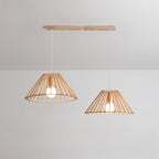 Lampadario/Sospensione da Isola da Cucina a 2 Luci, in Legno, in Stile Moderno