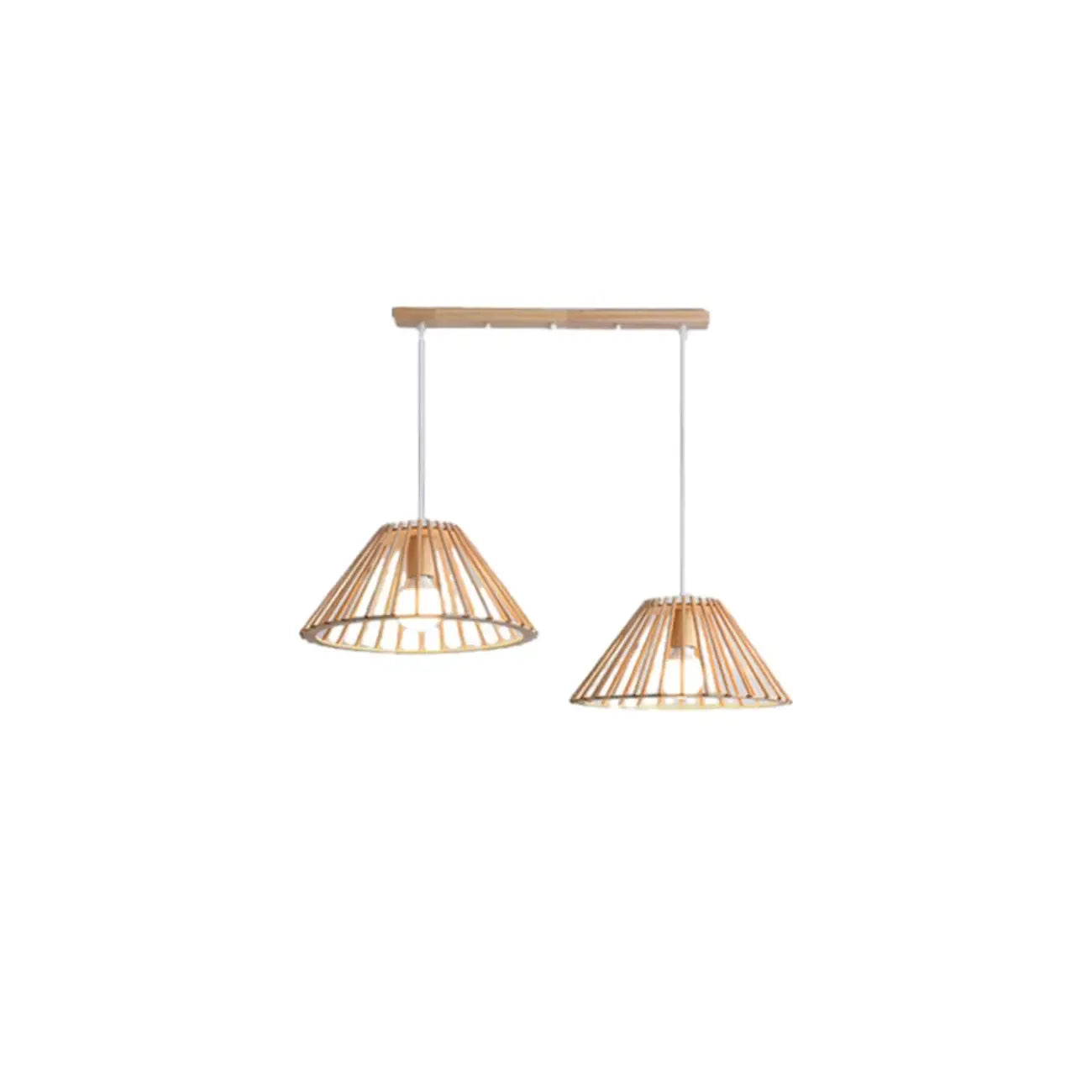 Lampadario/Sospensione da Isola da Cucina a 2 Luci, in Legno, in Stile Moderno