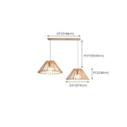 Lampadario/Sospensione da Isola da Cucina a 2 Luci, in Legno, in Stile Moderno