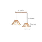 Lampadario/Sospensione da Isola da Cucina a 2 Luci, in Legno, in Stile Moderno