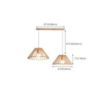 Lampadario/Sospensione da Isola da Cucina a 2 Luci, in Legno, in Stile Moderno