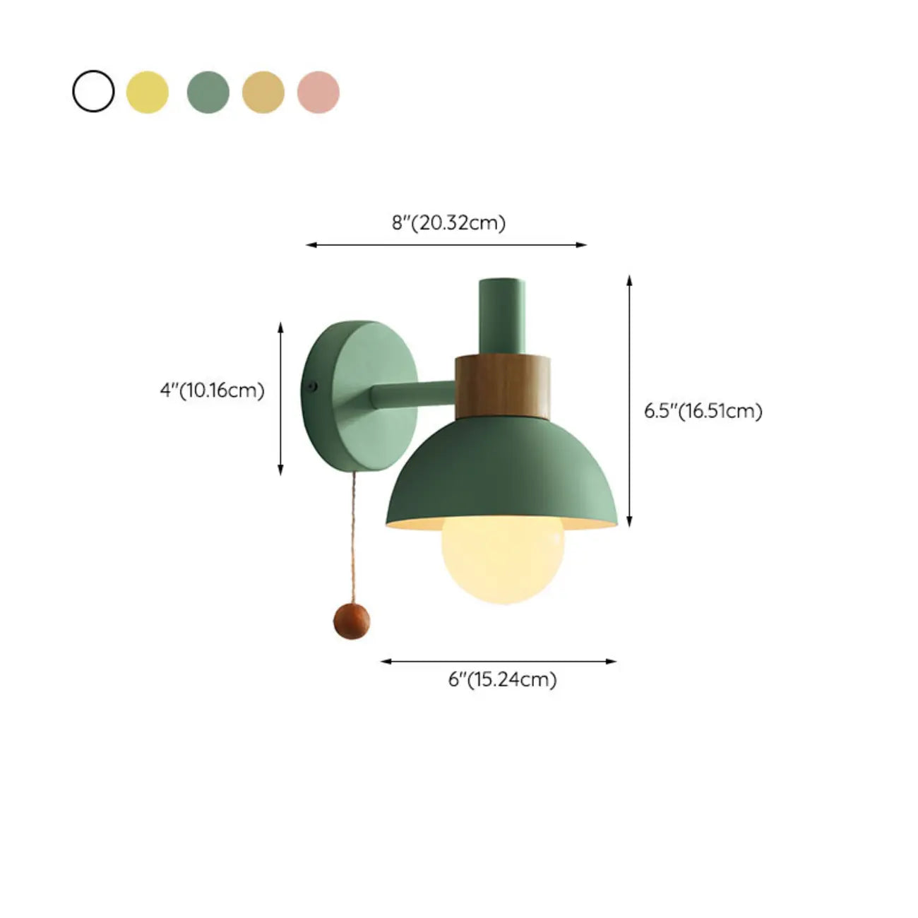 Chaînette pour applique murale moderne en forme de dôme pour miroir de salle de bain